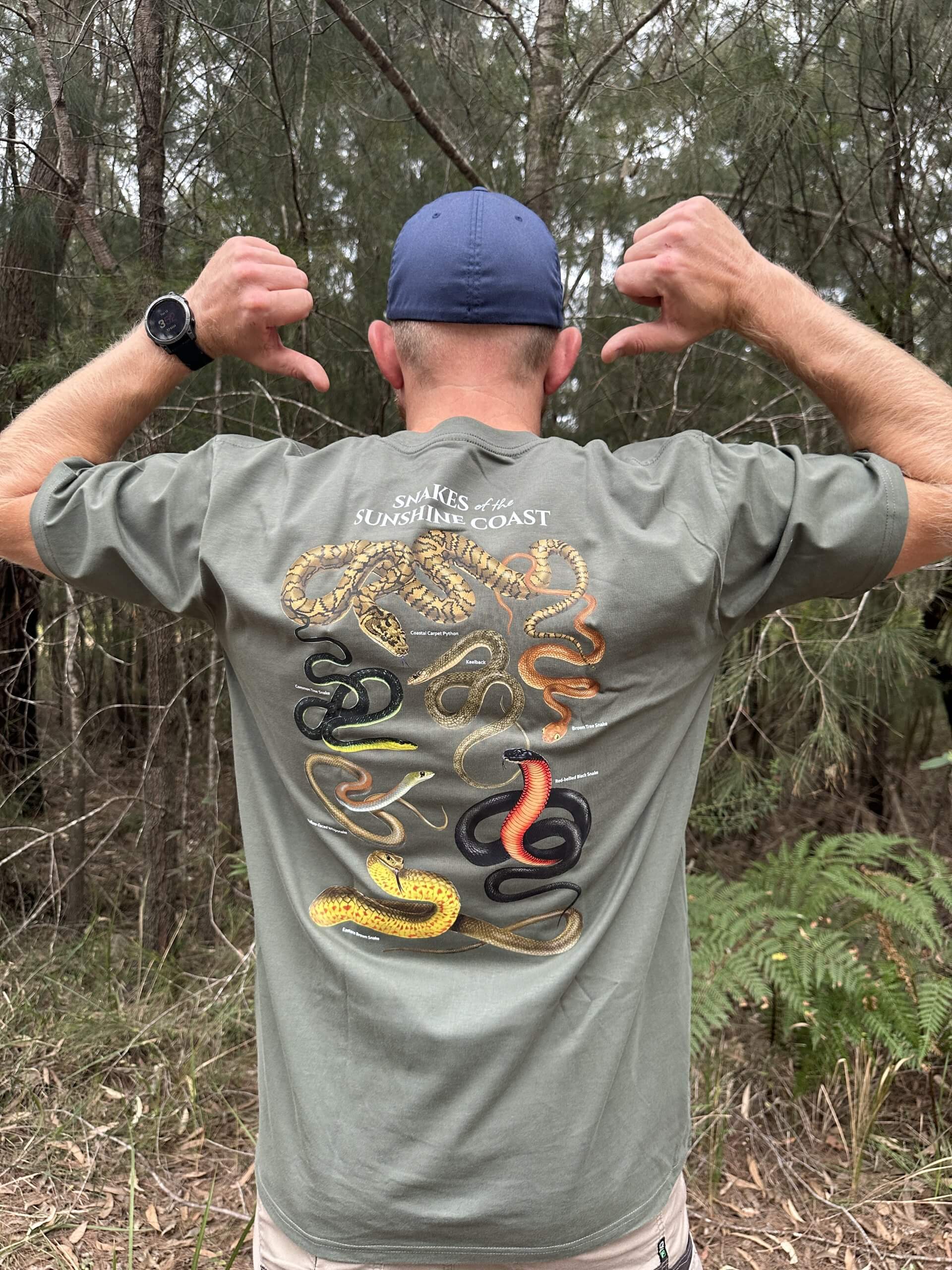 Snakes of the Sunshine Coast T-shirt (Cypress)